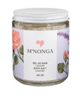 Contenant en verre rond 240 gr ou 70 gr. Sel pour le bain composé de sel de mer morte, sel d'epsom, argile blanche, huile essentielle lavande. Pour la détente.