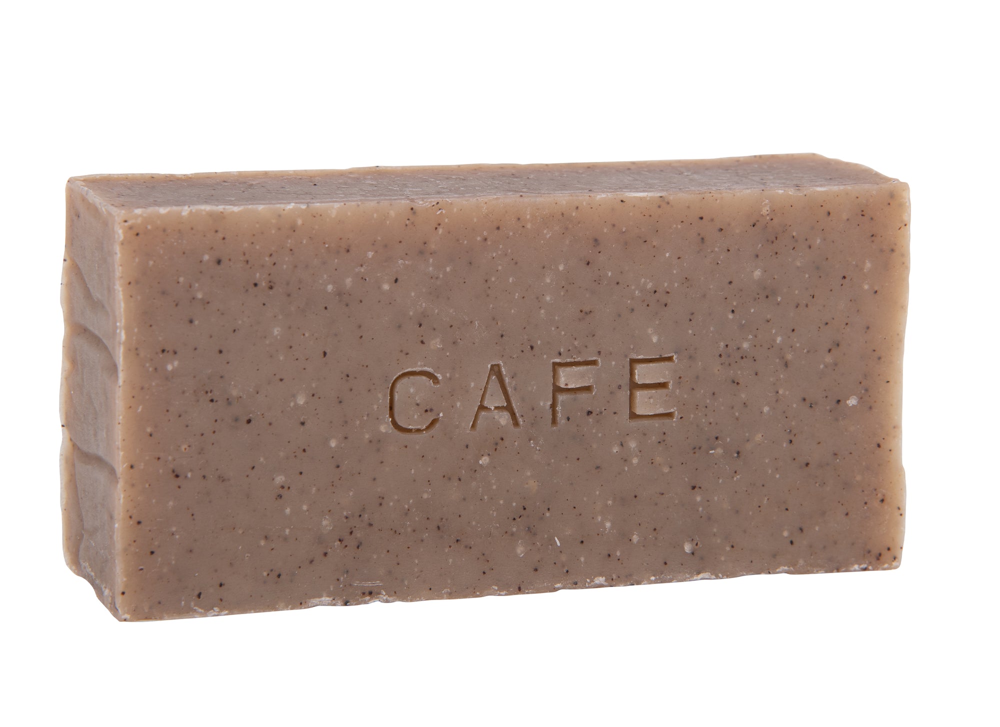 Savon rectangulaire unicolor brun 90 g. Exfoliant au marc de café corps visage. Huiles essentielles menthe poivré et arbre à thé. Surgras à 8%.  Notre savon convient à tous les types de peau et constitue le choix idéal pour une utilisation quotidienne afin d'obtenir une peau lisse et éclatante.