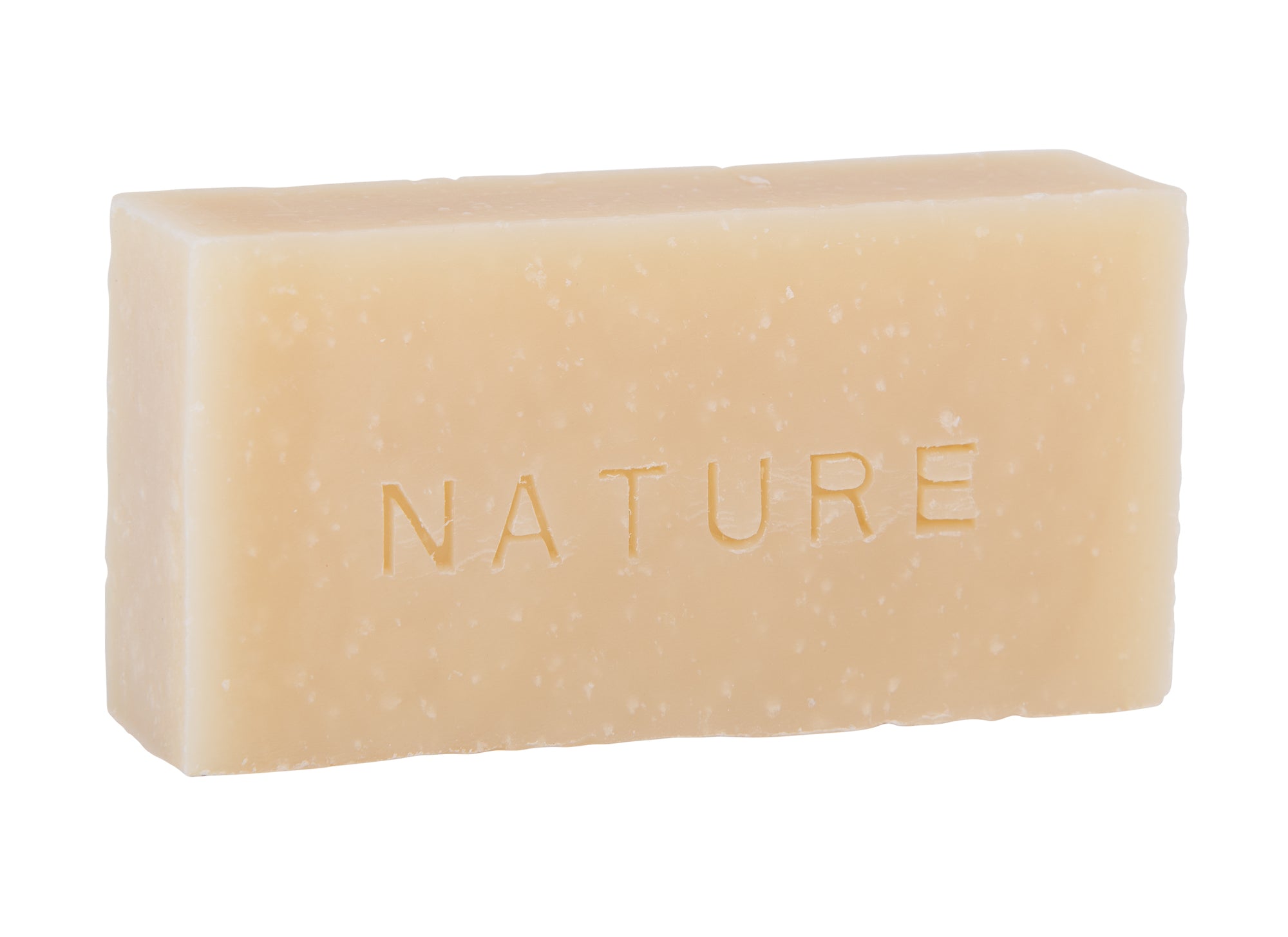 Savon corps visage 90 g.  Forme rectangulaire unicolor nature. Sans additif. Sans odeur.  Surgras à 8%.  Notre savon convient à tous les types de peau et constitue le choix idéal pour une utilisation quotidienne afin d'obtenir une peau lisse et éclatante.