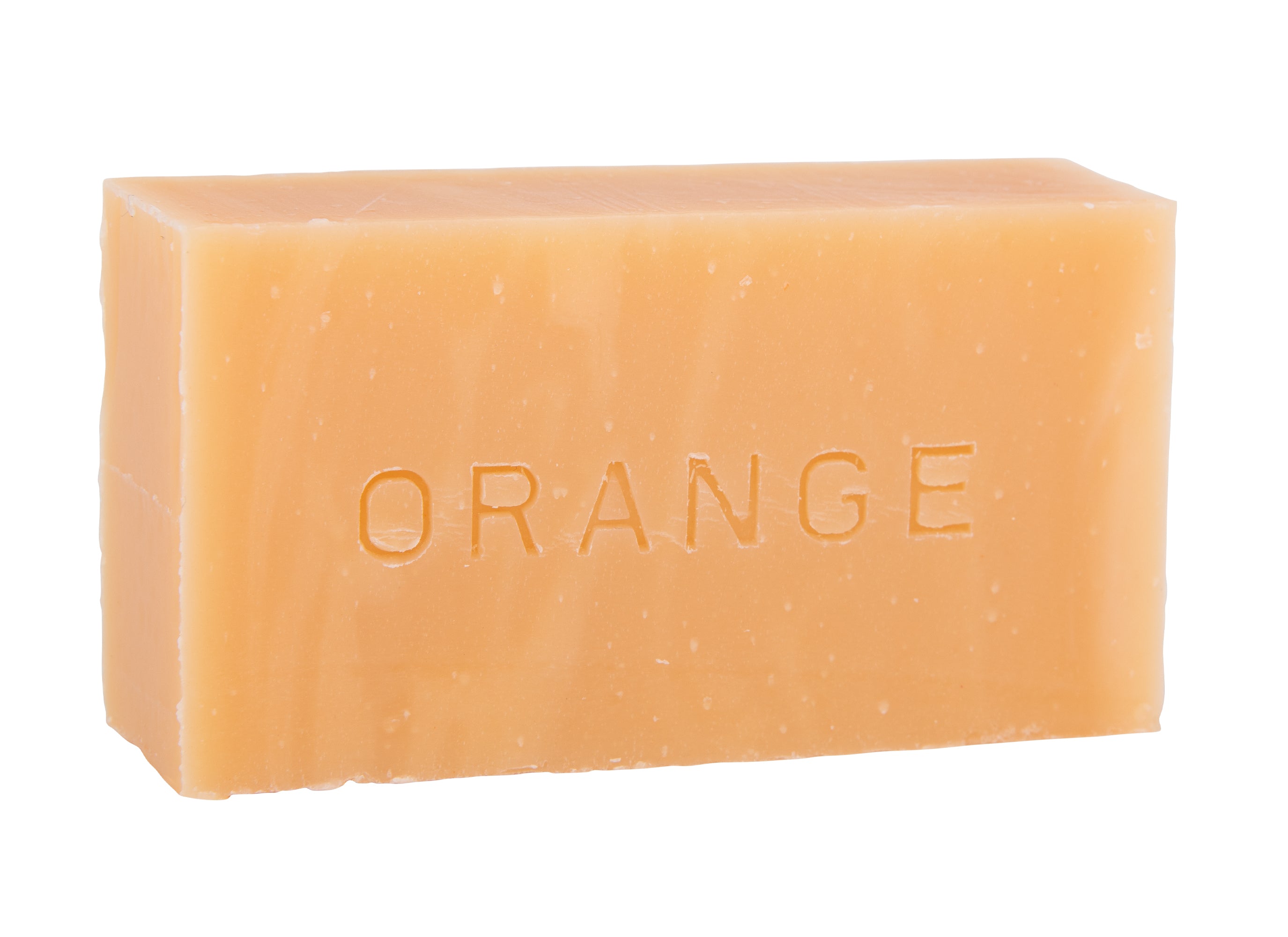Savon corps visage 90 g.  Forme rectangulaire unicolor orange. Surgras à 8%.  Notre savon convient à tous les types de peau et constitue le choix idéal pour une utilisation quotidienne afin d'obtenir une peau lisse et éclatante.