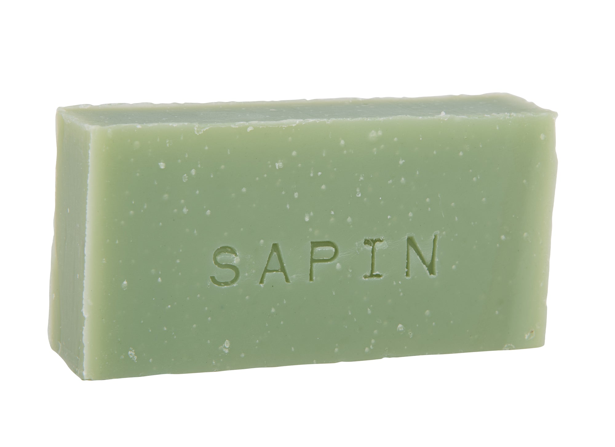 Savon corps visage 90 g.  Forme rectangulaire unicolor vert. Huile essentielle de sapin. Surgras à 8%.  Notre savon convient à tous les types de peau et constitue le choix idéal pour une utilisation quotidienne afin d'obtenir une peau lisse et éclatante.